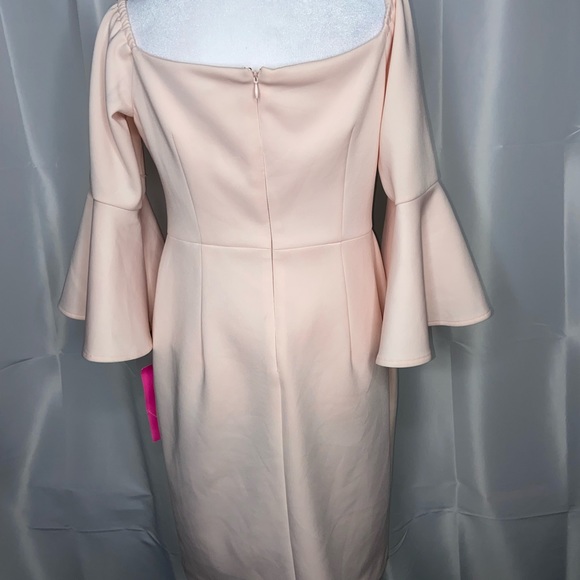 Betsey Johnson Womens Off The Shoulder Bell Sleeve Dress Blush Size 6 - Picture 4 of 13